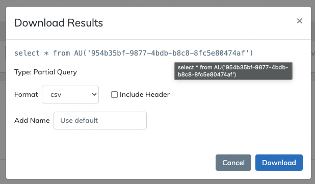 Partial Query Download